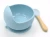Import BPA Free eco-friendly colorful tableware silicone baby feeding suction bowl with spoon from China