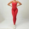 Breathable Yoga Leggings One Piece Cross Back Yoga Workout Activewear Scrunch Butt Gym fitness Yoga Sets For Woman Jumpsuit