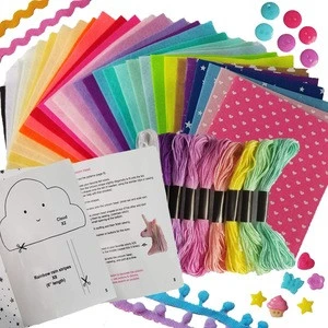 bulk child crafts supplies eco friendly rainbow stuffed animal unicorn diy sewing set kids arts and craft kit