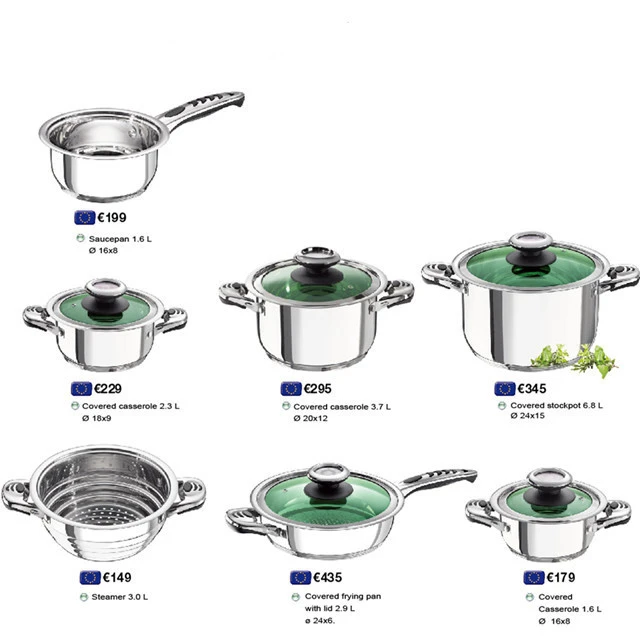 Camping/Travel/Home Usage Stainless Steel 12PCS Pots and Pans Cookware Set