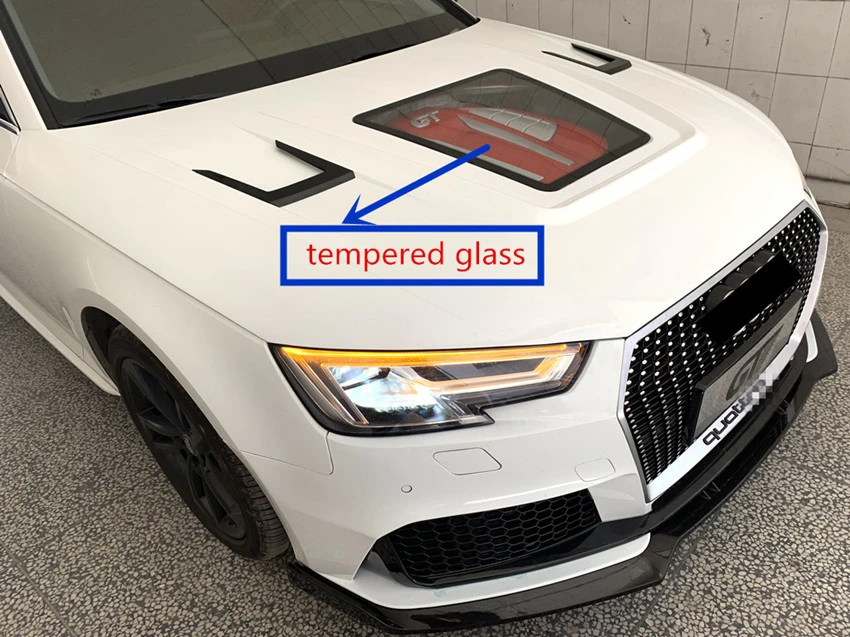 CAR HOOD FOR B9 A4 STEEL HOOD WITH VISIBLE GLASS
