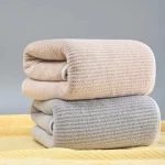 Cationic household ultra-fine fiber towel does not shed hair, wash face towel double-sided coral velvet household bath towel