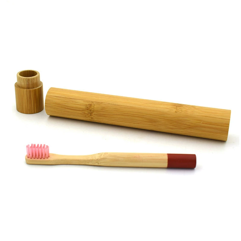 Cheap Price Bathroom Set Natural Bamboo Toothbrush Black Head Round Bamboo Handle Soft Black Bristle Toothbrush