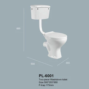 Cheap Sanitary Wares Ceramic Two Piece P Trap Water Closet Pan With Toilet Seat Fashion Twyford Toilet Sets