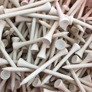 cheap unfinished 7.0cm wood or bamboo golf tee Natural Wood golf tees in bulk