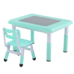 Children furniture cheap customized school area single desk kids plastic study table chair set
