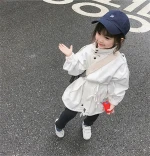 Children's  Winter Clothes with Hooded Spring Cute &Sweet Baby Girl' s  Coat  Long Sleeves White&Green Autumn Kids Jacket