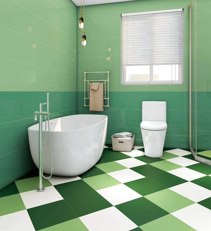 China Produce Cheap Price House Modern Light Green Ceramic Glazed Floor Tiles