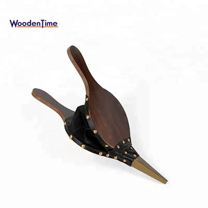 China Supplier Home Use Wood and Leather Material Fireplace Hand Bellows /BBQ bellows