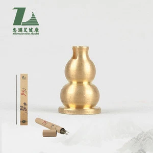 Chinese incense holder brass gourd shaped incense burner stand portable incense stick holder