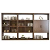 Chinese vintage style  dark nut color custom size designs storage and dispalyed bookcase sets