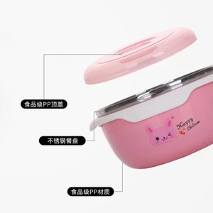 CHRT Universal Food Grade Material  Rice Dinner Toddler Food Feeding  Learning  Baby Bowl with Lid