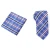 Import Classic Microfiber Jacquard Mens Plaid Tie Mens Orange Check Tie and Handkerchief Cufflinks Gravatas Set with Gift Box from China