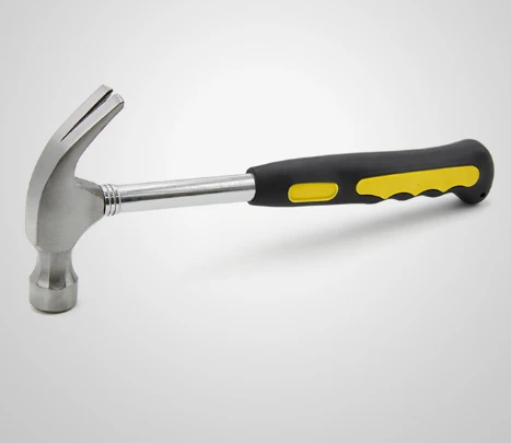 claw hammer with double color non-slip soft and tubular handle