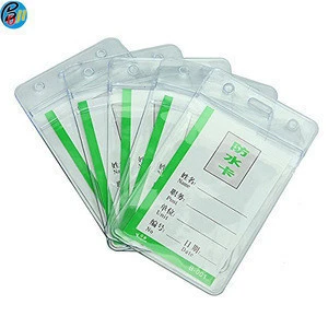 Clear Soft Plastic PVC waterproof id card holder name badge holder
