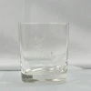 clear triangle water glass cup with frosted logo /triangle rock glass