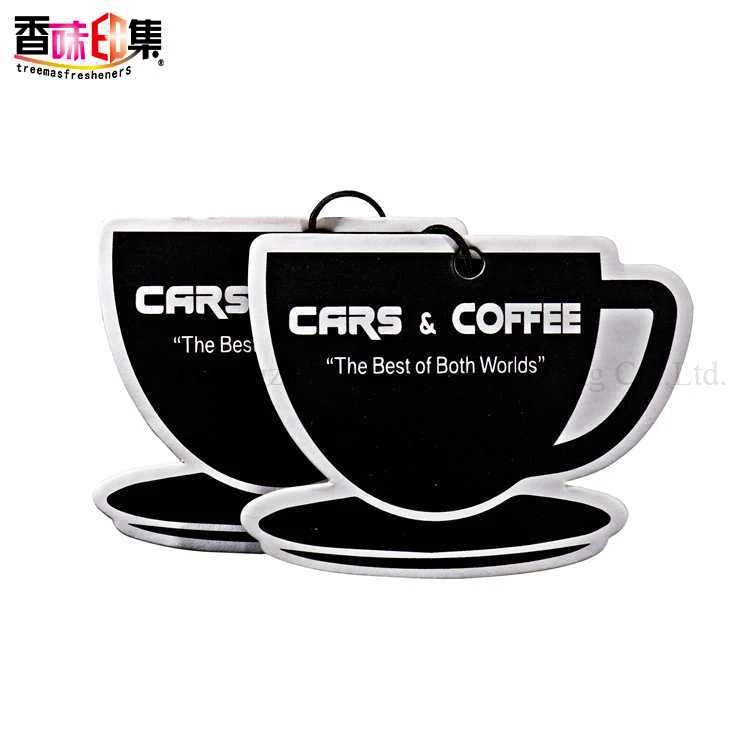 Coffee Scent Hanging paper car air fresheners with custom design Car perfume