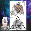 COKTAK Wholesale 3D Triangle Custom Fake Temporary Tattoos Sticker For Women Waterproof Tattoo Paper Rose Body Art Peony Jewelry