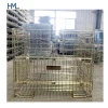 Collapsible galvanized steel stacking metal wire mesh cage for wine storage