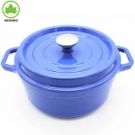 COLOR ENAMEL COVERED CASSEROLE CAST IRON