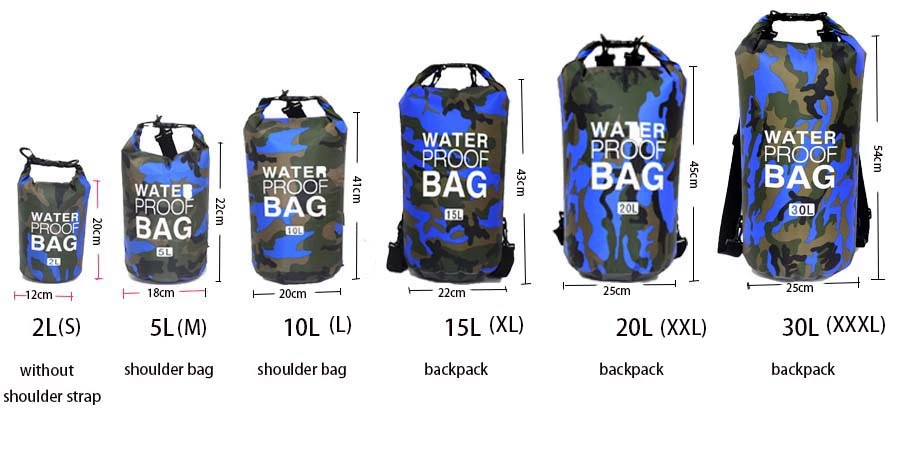 Colorful Environmental Friendly Water Drybag Camouflage Swiming Waterproof Dry Bag