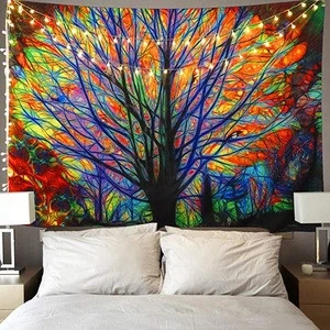 Colorful Tree Tapestry Wall Hanging Psychedelic Bohemian Mandala Hippie Tapestry