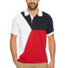 Colour Combination White And Red And Navy Men Polo Shirt ,Guangzhou apparel