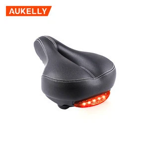 Comfort Bike Seat Most Comfortable Replacement Bicycle Saddle Universal Cushion Taillight Bike Wide Soft Padded Riding