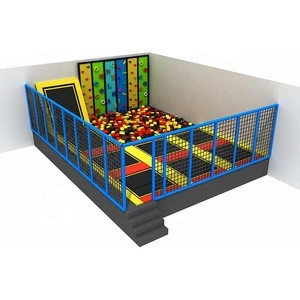 Commercial Indoor Elastic Bed Trampoline Park with Climbing Wall