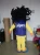 Import curly hair girl mascot costume,logo can be changed from China