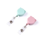 custom badges retractable pull custom logo badge reel stainless Cord Cat ears