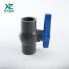 Custom design 1/2-4 inch pvc blue handle compact ball valve for water