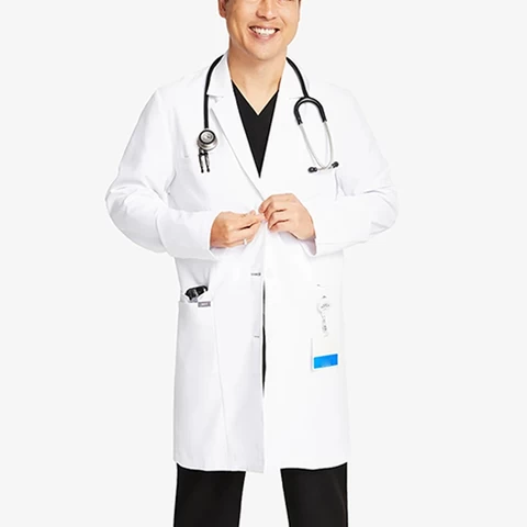 Custom Design Scrubs Medical Staff Uniforms White Lab Coat Polyester Cotton Long Sleeve for Hospital Laboratory Lab Coats Woven