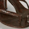 Custom Designer Sandals Snake Print Spiral Coiling Up Ankle Strap Women High Heel Shoes Ladies Heel Sandals