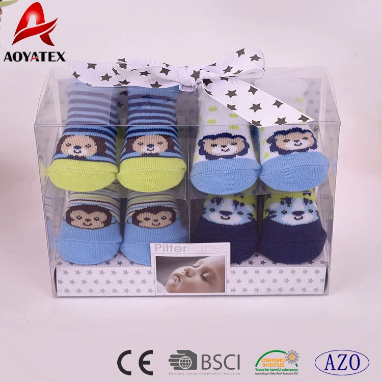 custom gift box new design cute cotton baby socks