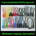 Custom logo rope plastic zipper pulls and zipper head,clothing zipper slider