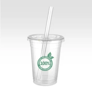 Custom Printed Compostable Clear Disposable Plastic Biodegradable PLA Cup