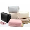 Custom Pu Leather Toiletry Storage Bag Daily Shopping Purse Clutch Square Pouch Travel Cosmetic Makeup Bags