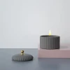 Custom Round 12oz Handmade Concrete Candle Holder Wholesale Bulk Luxurious Elegant Bar Home Decor Candle Holder With Lid