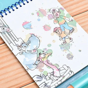 Custom Water Painting book Coloring Drawing Book with Brush