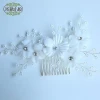 Custom wedding hair accessories floral headpiece handmade pearl bridal hair comb for women