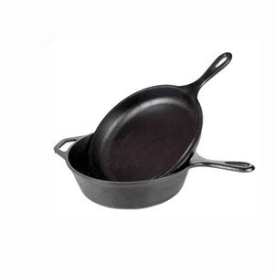 Customized Cast Iron Pan/Wok with Covers