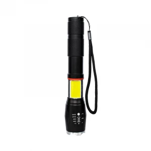 Customized EDC Zoom Tactical head Focus USB Hand Torch Flash Light Rechargeable COB Flashlight