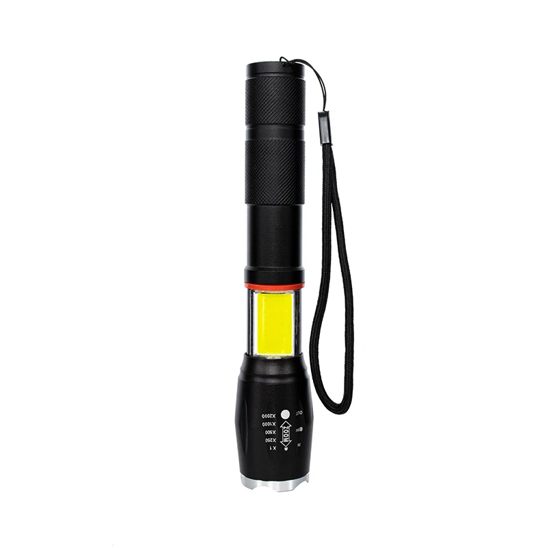 Customized EDC Zoom Tactical head Focus USB Hand Torch Flash Light Rechargeable COB Flashlight