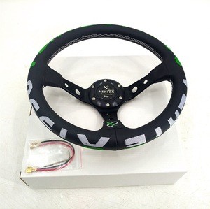 Customized Logo 350mm Caliber Ultrafiber Material Car Steering Wheel For Russian General Purpose Modified