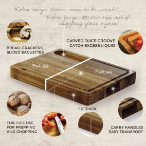 Customized Made Large Butcher Chopping Block Acacia  Wooden Cutting Board