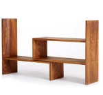 Dark Brown Wood Counter Top Bookcase