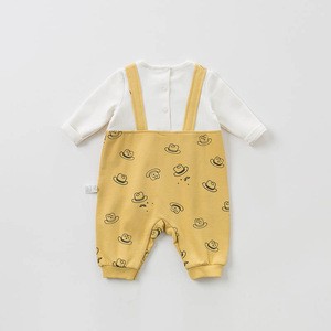 DBW10367 dave bella spring newborn baby bears print romper infant toddler boys clothing kids jumpsuit