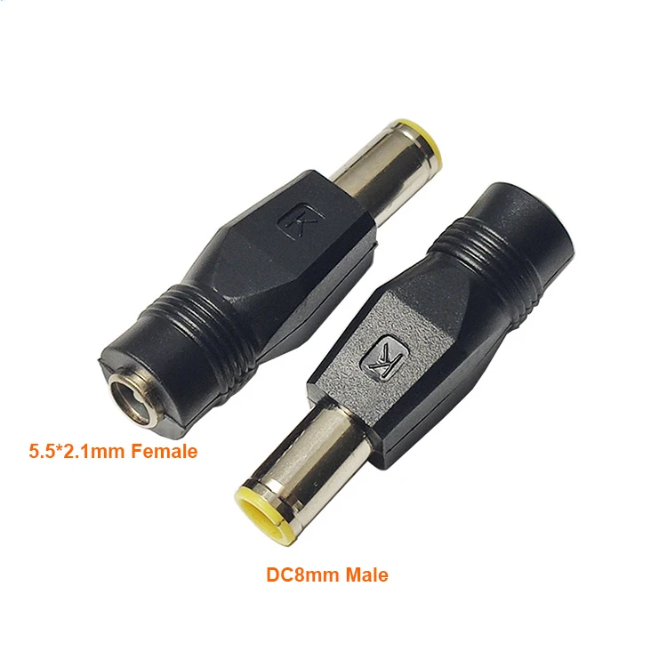 DC Plug Tips Female Connectors to Male Jack 8mm DC Connector To 5.5x2.1mm