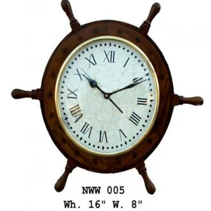 Decorative Wholesale wall nautical wheel Rosewood wooden wall clock